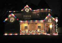 Home with Christmas Lights